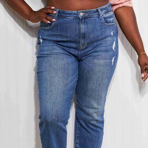 RISEN Anastasia Full Size Raw Hem Boyfriend Jeans